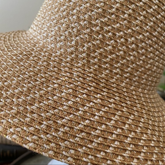 Gold & Tan Woven Flexible Straw Hat - Picture 2 of 8